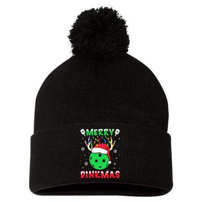 Funny Xmas Reindeer Santa Merry Pickleball Christmas  Pom Pom 12in Knit Beanie