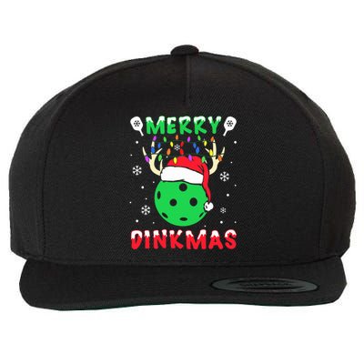 Funny Xmas Reindeer Santa Merry Pickleball Christmas  Wool Snapback Cap