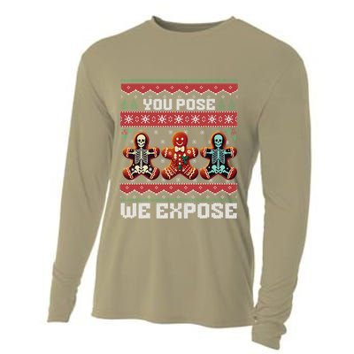 Funny Xray Radiologist Gingerbread Ugly Christmas Sweater Cooling Performance Long Sleeve Crew