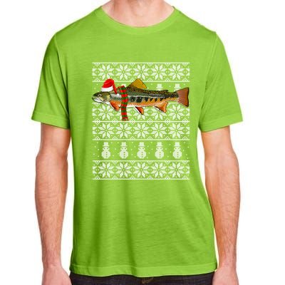 Fish Xmas Santa Hat Brook Trout Ugly Christmas Swea Adult ChromaSoft Performance T-Shirt