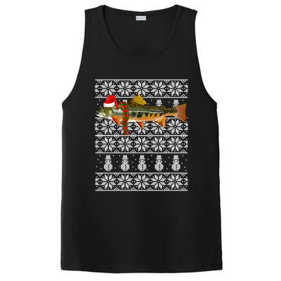 Fish Xmas Santa Hat Brook Trout Ugly Christmas Swea PosiCharge Competitor Tank