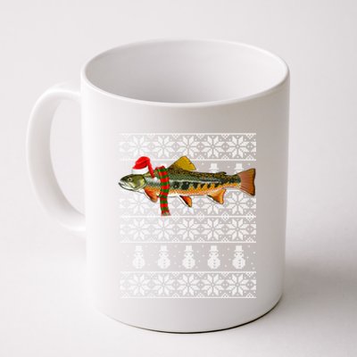 Fish Xmas Santa Hat Brook Trout Ugly Christmas Swea Coffee Mug