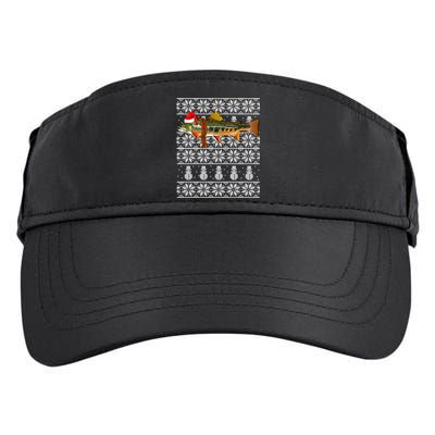 Fish Xmas Santa Hat Brook Trout Ugly Christmas Funny Gift Adult Drive Performance Visor