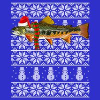 Fish Xmas Santa Hat Brook Trout Ugly Christmas Funny Gift Zip Tote Bag