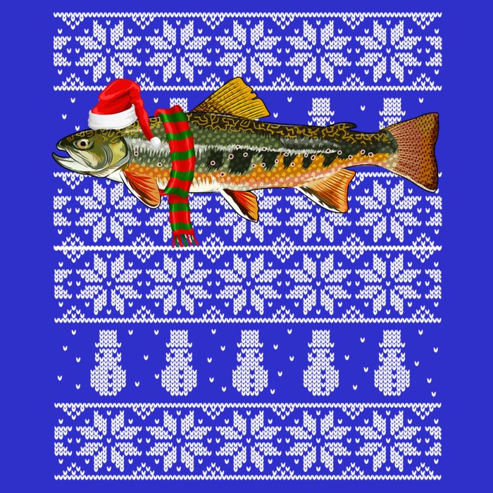 Fish Xmas Santa Hat Brook Trout Ugly Christmas Funny Gift Zip Tote Bag