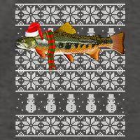 Fish Xmas Santa Hat Brook Trout Ugly Christmas Funny Gift Vector Backpack