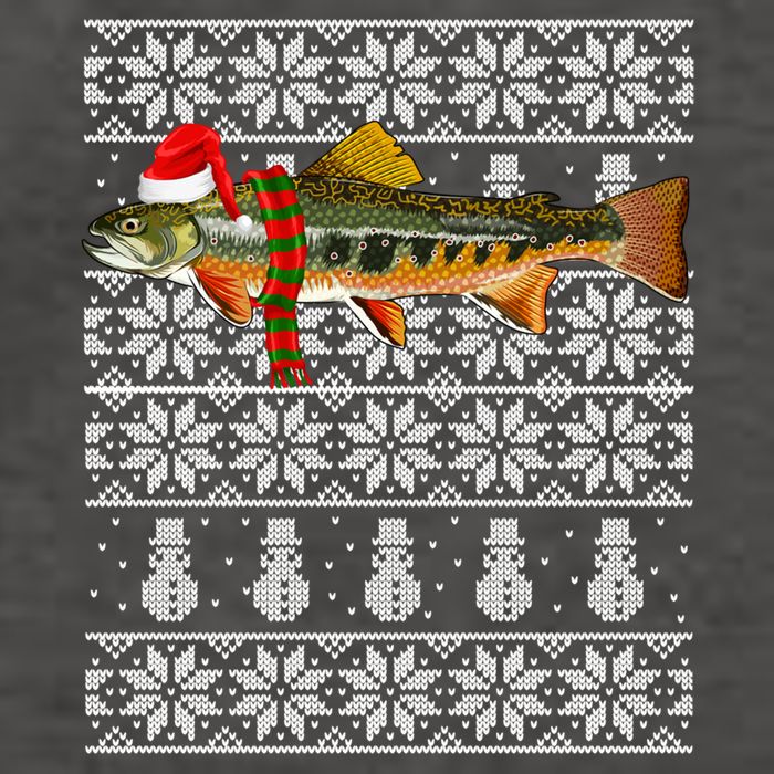 Fish Xmas Santa Hat Brook Trout Ugly Christmas Funny Gift Vector Backpack