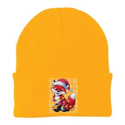 Fox Xmas Style Ugly Santa Fox Christmas Knit Cap Winter Beanie