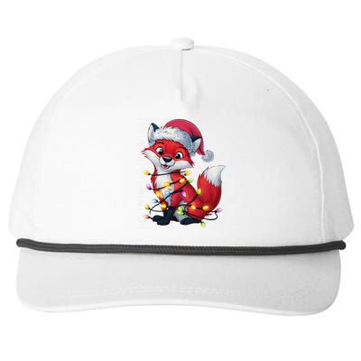 Fox Xmas Style Ugly Santa Fox Christmas Snapback Five-Panel Rope Hat