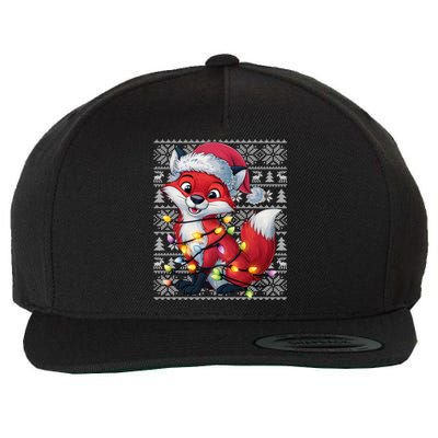 Fox Xmas Style Ugly Santa Fox Christmas Wool Snapback Cap