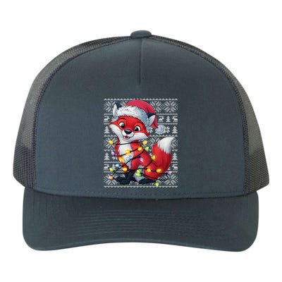 Fox Xmas Style Ugly Santa Fox Christmas Yupoong Adult 5-Panel Trucker Hat