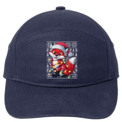 Fox Xmas Style Ugly Santa Fox Christmas 7-Panel Snapback Hat