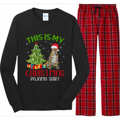 Funny Xmas Santa Lights This Is My Leopard Christmas Pajama Great Gift Long Sleeve Pajama Set