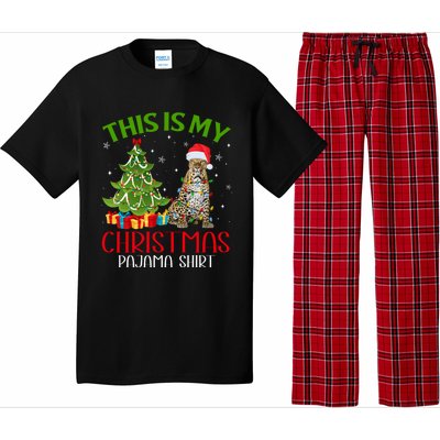 Funny Xmas Santa Lights This Is My Leopard Christmas Pajama Great Gift Pajama Set