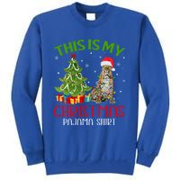 Funny Xmas Santa Lights This Is My Leopard Christmas Pajama Great Gift Sweatshirt