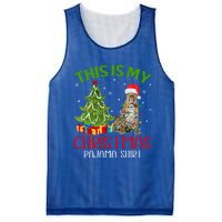 Funny Xmas Santa Lights This Is My Leopard Christmas Pajama Great Gift Mesh Reversible Basketball Jersey Tank