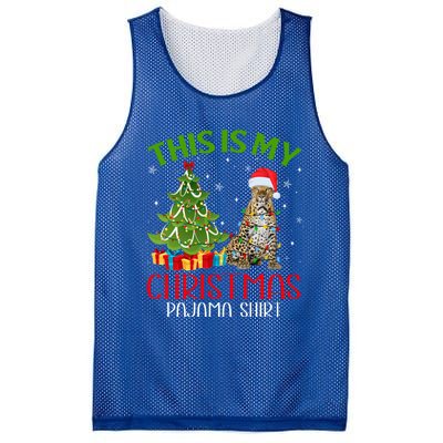 Funny Xmas Santa Lights This Is My Leopard Christmas Pajama Great Gift Mesh Reversible Basketball Jersey Tank