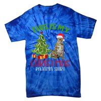 Funny Xmas Santa Lights This Is My Leopard Christmas Pajama Great Gift Tie-Dye T-Shirt