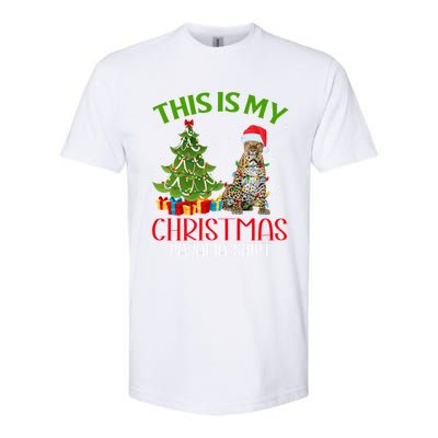 Funny Xmas Santa Lights This Is My Leopard Christmas Pajama Great Gift Softstyle CVC T-Shirt