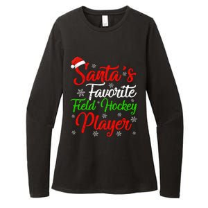 Funny Xmas Santas Favorite Field Hockey Player Christmas Funny Gift Womens CVC Long Sleeve Shirt