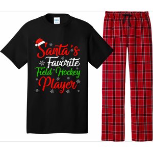 Funny Xmas Santas Favorite Field Hockey Player Christmas Funny Gift Pajama Set