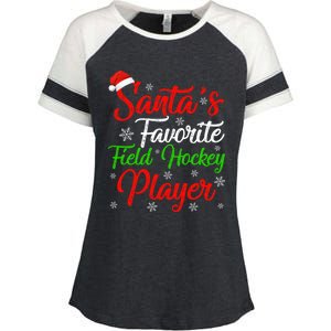 Funny Xmas Santas Favorite Field Hockey Player Christmas Funny Gift Enza Ladies Jersey Colorblock Tee