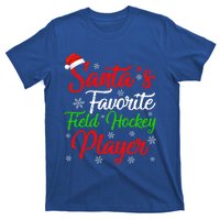 Funny Xmas Santas Favorite Field Hockey Player Christmas Funny Gift T-Shirt