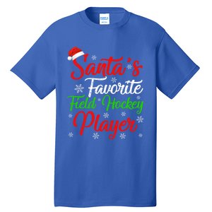 Funny Xmas Santas Favorite Field Hockey Player Christmas Funny Gift Tall T-Shirt