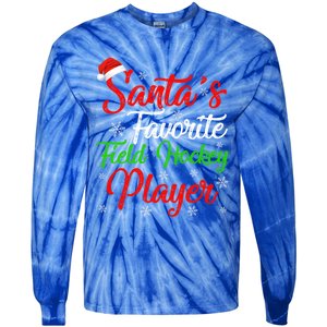 Funny Xmas Santas Favorite Field Hockey Player Christmas Funny Gift Tie-Dye Long Sleeve Shirt