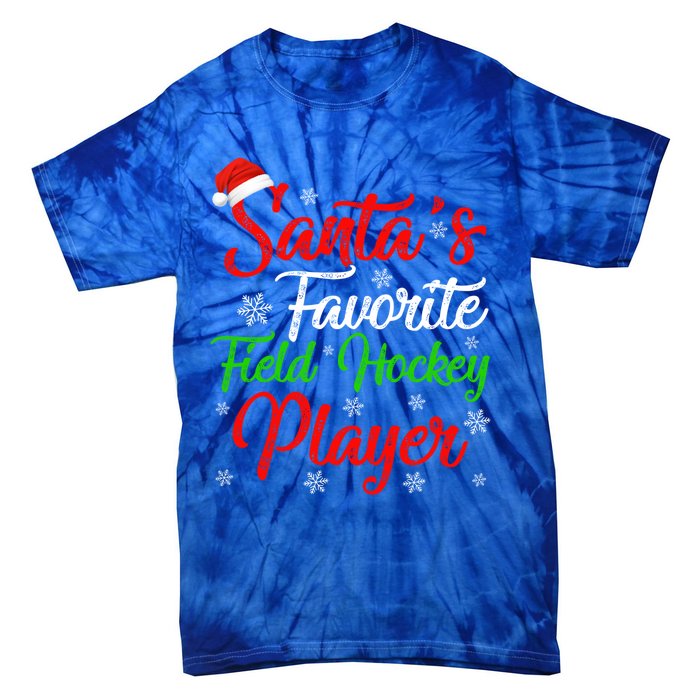 Funny Xmas Santas Favorite Field Hockey Player Christmas Funny Gift Tie-Dye T-Shirt