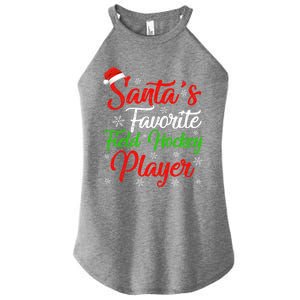 Funny Xmas Santas Favorite Field Hockey Player Christmas Funny Gift Women's Perfect Tri Rocker Tank