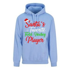 Funny Xmas Santas Favorite Field Hockey Player Christmas Funny Gift Unisex Surf Hoodie