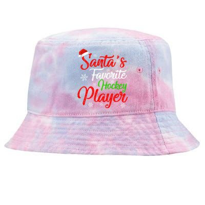 Funny Xmas Santas Favorite Hockey Player Christmas Gift Tie-Dyed Bucket Hat