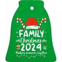 Funny Xmas Squad Santa Elf Family Christmas 2024 Matching Gift Ceramic Bell Ornament