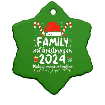 Funny Xmas Squad Santa Elf Family Christmas 2024 Matching Gift Ceramic Star Ornament