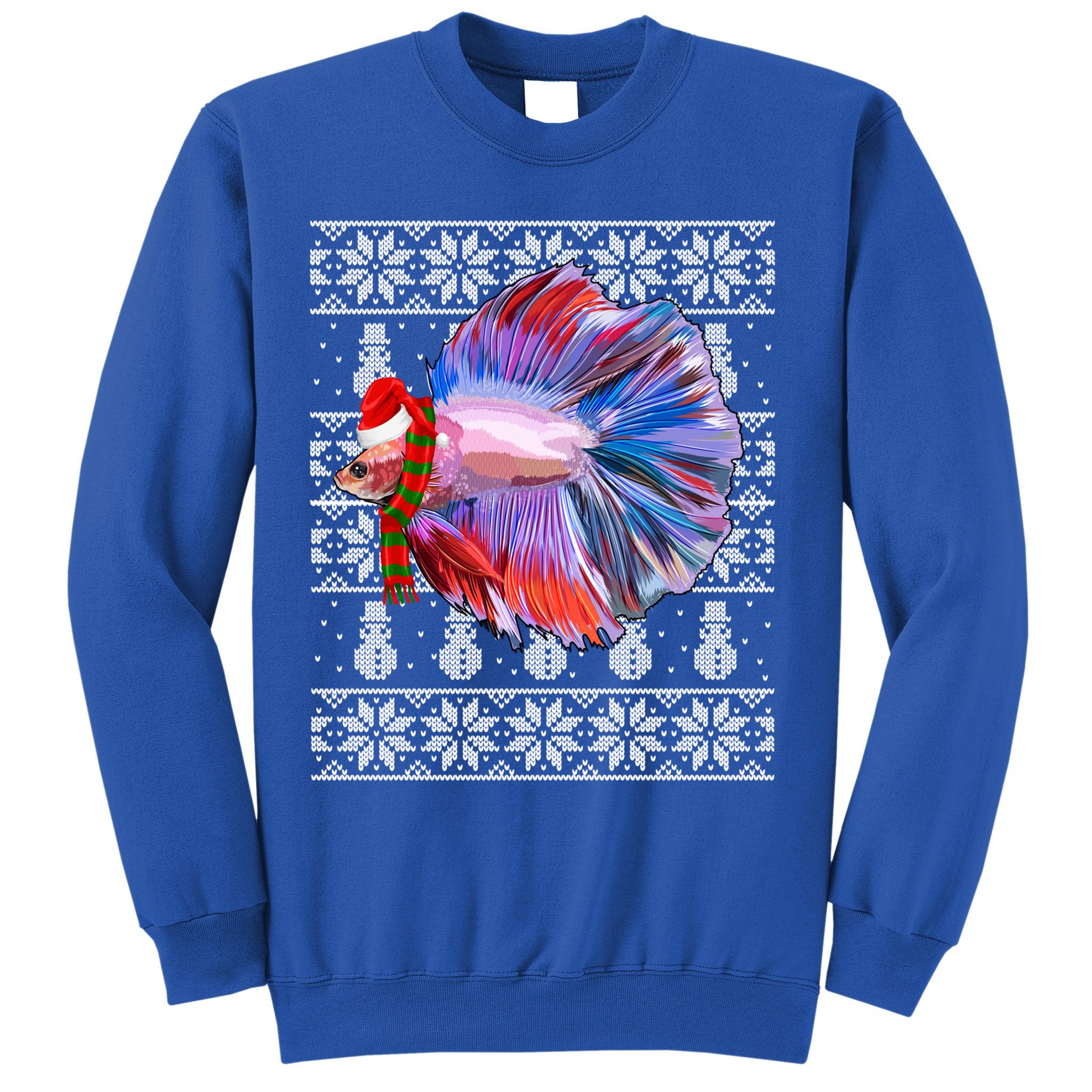 Fish Xmas Santa Hat Betta Fish Ugly Christmas Gift Sweatshirt
