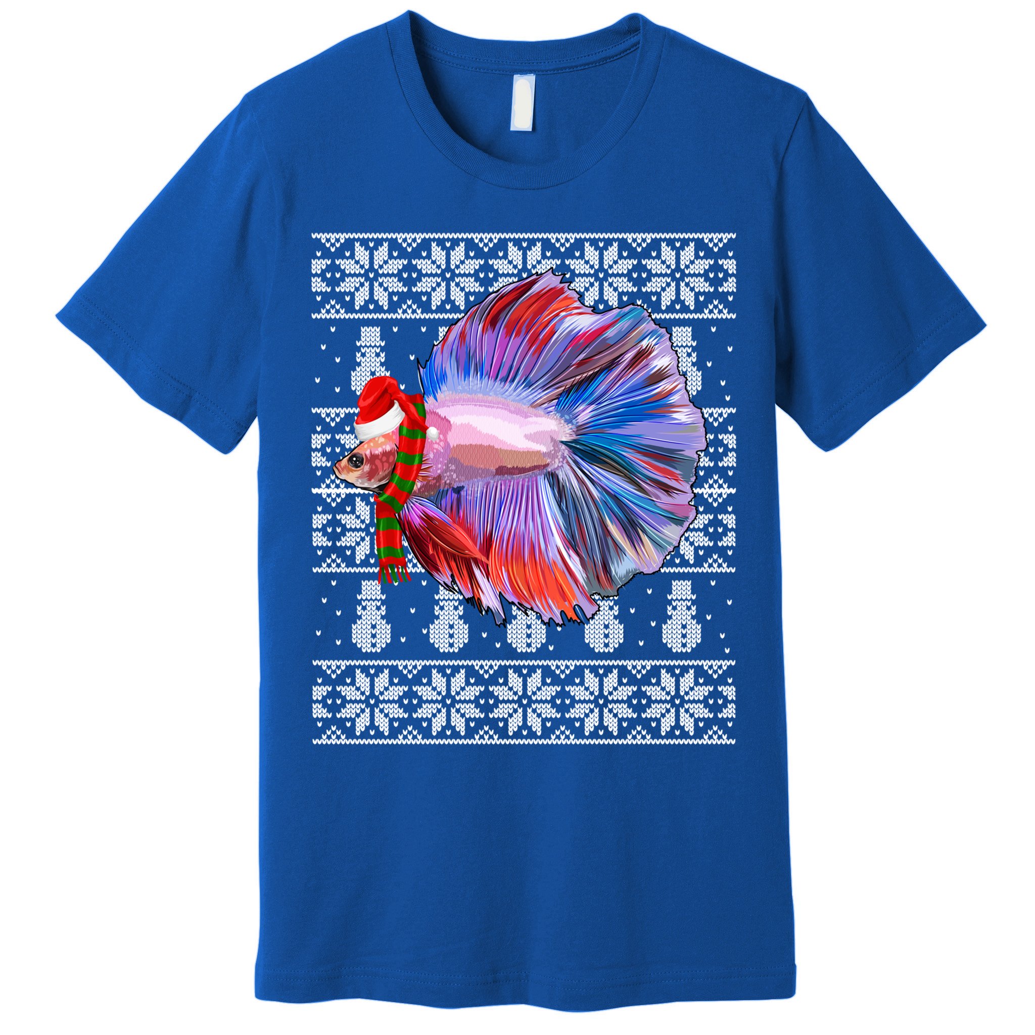Fish Xmas Santa Hat Betta Fish Ugly Christmas Gift Premium T-Shirt