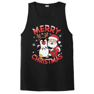 Festive Xmas Santa On Marry Christmas Emperor Penguin PosiCharge Competitor Tank