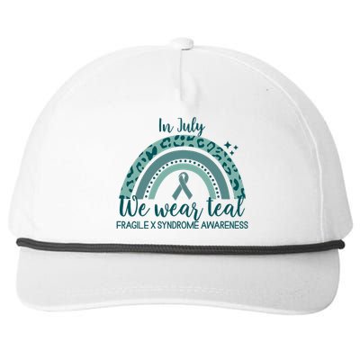 Fragile X Syndrome Awareness In July We Wear Teal Snapback Five-Panel Rope Hat