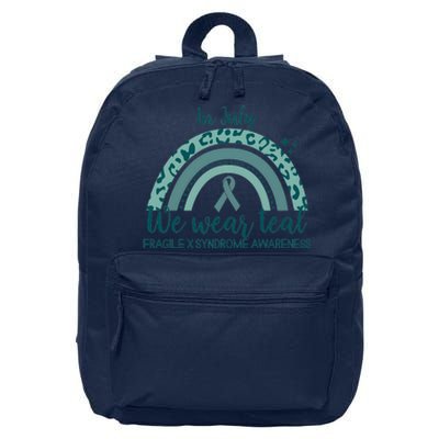 Fragile X Syndrome Awareness In July We Wear Teal 16 in Basic Backpack