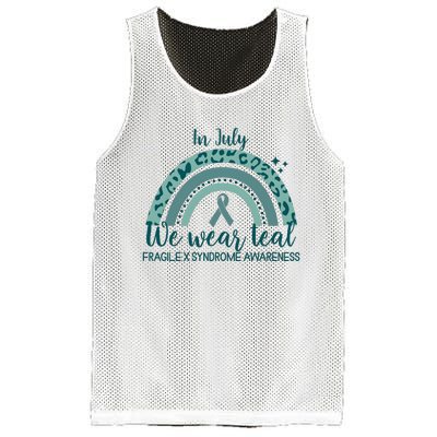 Fragile X Syndrome Awareness In July We Wear Teal Mesh Reversible Basketball Jersey Tank