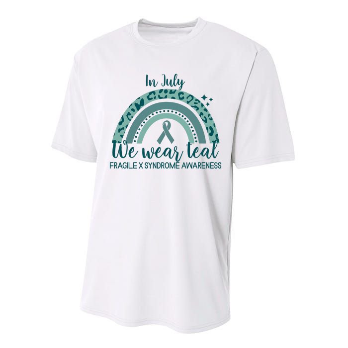 Fragile X Syndrome Awareness In July We Wear Teal Performance Sprint T-Shirt