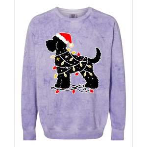 Funny Xmas Santa Puppy Dog Christmas Lights Gift Colorblast Crewneck Sweatshirt