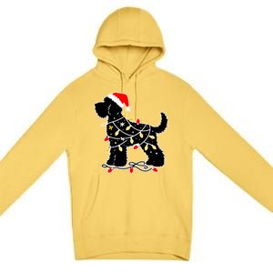 Funny Xmas Santa Puppy Dog Christmas Lights Gift Premium Pullover Hoodie