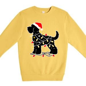 Funny Xmas Santa Puppy Dog Christmas Lights Gift Premium Crewneck Sweatshirt