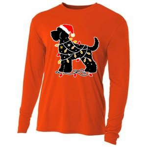 Funny Xmas Santa Puppy Dog Christmas Lights Gift Cooling Performance Long Sleeve Crew