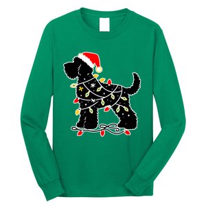 Funny Xmas Santa Puppy Dog Christmas Lights Gift Long Sleeve Shirt