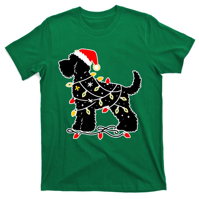 Funny Xmas Santa Puppy Dog Christmas Lights Gift T-Shirt