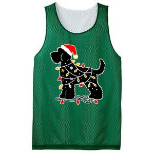 Funny Xmas Santa Puppy Dog Christmas Lights Gift Mesh Reversible Basketball Jersey Tank