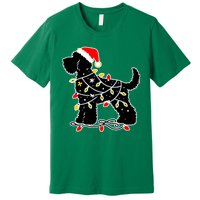 Funny Xmas Santa Puppy Dog Christmas Lights Gift Premium T-Shirt